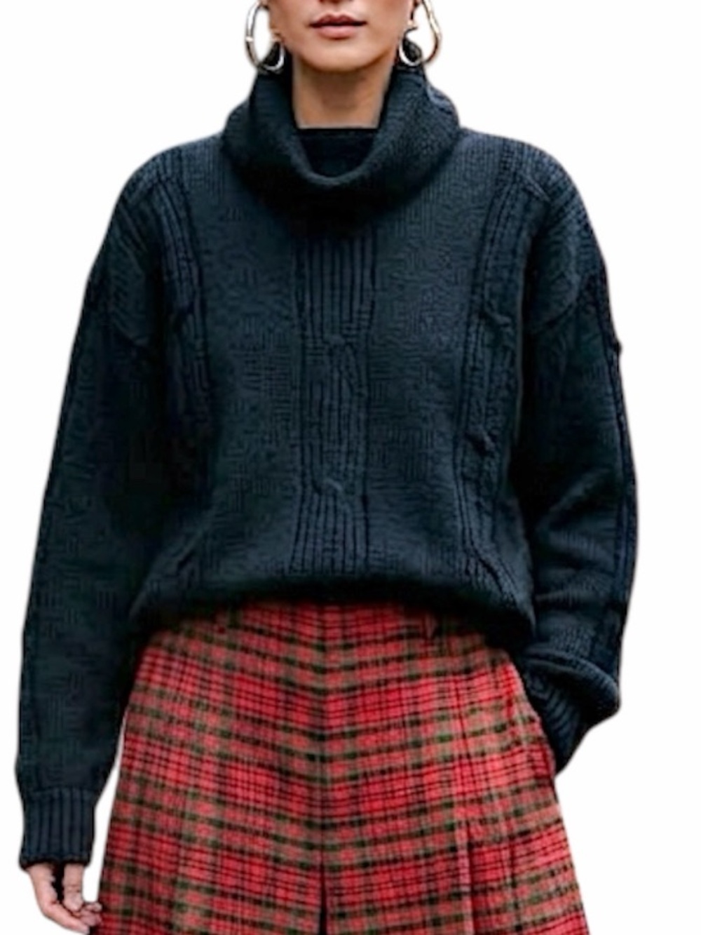 Vintage 90s Rino Rossi handmade black wool blend minimalist cowl neck sweater M